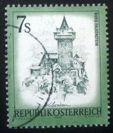 Selo postal da Áustria de 1973 Falkenstein Castle