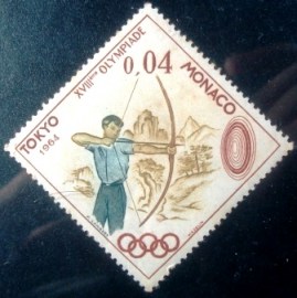 Selo postal de Monaco de 1964 Archer