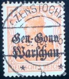 Selo postal da Alemanha Ocupação Polônia Over Reich Stamp 7½