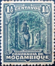 Selo postal de Moçambique (Sociedade) de 1918 Caoutchouc harvest