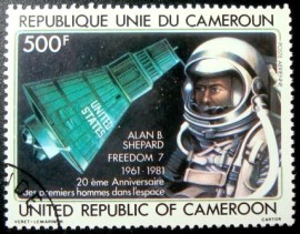 Selo postal de Camarões de 1981 Alan Shepard and Freedom