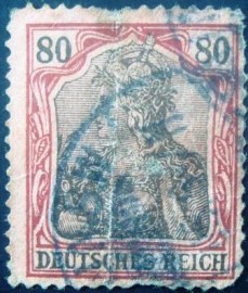 Selo postal da Alemanha Reich de 1902 Germania 80
