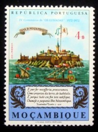 Selo postal de Moçambique de 1972 Mocambique Island in 16th century