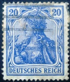 Selo postal da Alemanha Reich de 1907 Germania 20