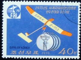 Selo postal da Coréia do Norte de 1976 Glider Medals