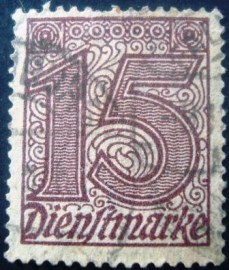 Selo postal da Alemanha de 1920  Official Stamp 15