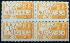 Quadra de selos postais do Brasil de 1963 Jogos da Primavera
