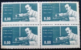 Quadra de selos postais do Brasil de 1963 Álvaro Alvim