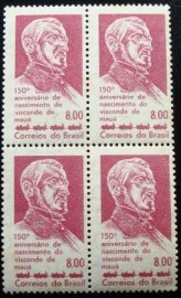 Quadra de selos postais do Brasil de 1963 Visconde de Mauá