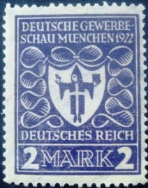 Selo postal da Alemanha Reich de 1922 Munich Exhibition.