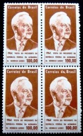 Quadra de selos postais do Brasil de 1964 Heinrich Lübke