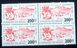 Quadra de selos postais  do Brasil de 1964 Copacabana