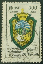 Selo postal comemorativo do Brasil de 1936 C 112 U