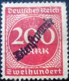 Selo postal da Alemanha de 1923 - 78 N