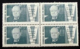Quadra de selos postais do Brasil de 1965 Sir Winston Churchill