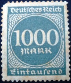 Selo postal da Alemanha Reich de 1923 Value in circle 1000