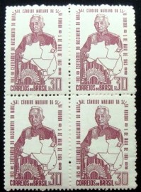 Quadra de selos postais do Brasil de 1965 Marechal Rondon