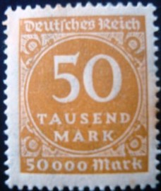 Selo postal da Alemanha Reich de 1923 Value in Circle 50 N
