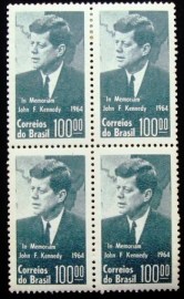 Quadra de selos postais do Brasil de 1964 Kennedy