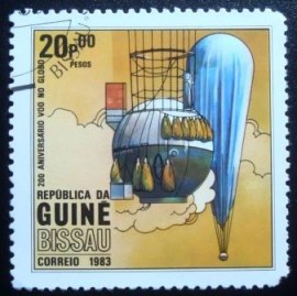Selo postal da Guiné Bissau de 1983 Stratosphere Balloon