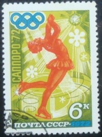 Selo postal da União Soviética de 1972 Figure Skating