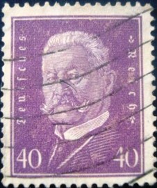 Selo postal da Alemanha Reich de 1928 Paul von Hindenburg 40
