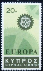 Selo postal do Chipre de 1967 EUROPA/CEPT 1967 Cogwheel 20