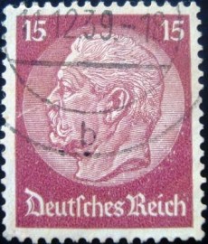 Selo postal da Alemanha de 1934 Paul von Hindenburg 15
