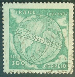 Selo postal comemorativo do Brasil de 1937 - C 118 U