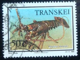 Selo postal do Transkei de 1989 Scalloped Spiny Lobster