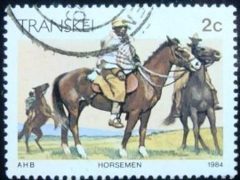 Selo postal do Transkei de 1984 Horsemen