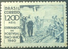 Selo postal comemorativo do Brasil de 1940 - C 162 M