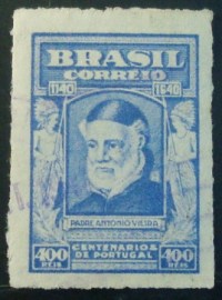 Selo postal do Brasil de 1941 Padre Antonio Vieira P U