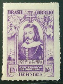 Selo postal do Brasil de 1941 Salvador Benevides P M