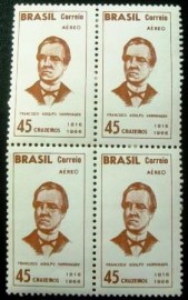 Quadra de selos Aéreos do Brasil de 1966 Visconde Porto Seguro