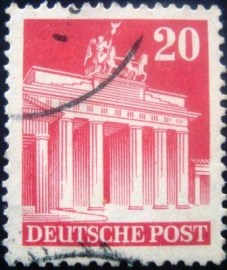Selo postal da Alemanha de 1948 Brandenburg Gate 20