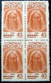 Quadra de selos aéreos do Brasil de 1966 Sagrada Face