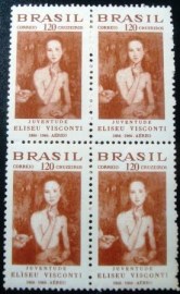 Quadra de selos postais aéreos do Brasil de 1966 - A 110 N