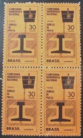 Quadra de selos postais do Brasil de 1966 Aniversário CSN