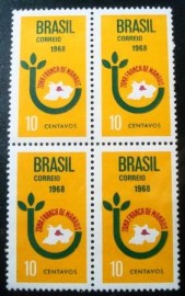 Quadra de selos postais do Brasil de 1968 Criação da Zona Franca