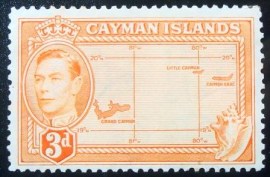 Selo postal das Ilhas Cayman de 1938 Cayman Islands' Map 3