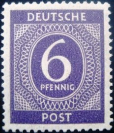 Selo postal da Alemanha de 1946 1st Allied Control Council Issue 6