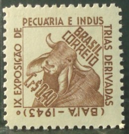 Selo postal de 1943 Exposição Pecuária - C 185 N