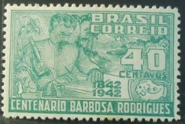 Selo postal de 1943 J. Barbosa Rodrigues