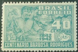 Selo postal de 1943 J. Barbosa Rodrigues  - C 187 N