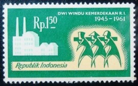 Selo postal da Indonésia de 1961 Independence 1,50