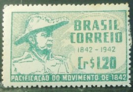 Selo postal de 1944 Centenário da Pacificação Minas  - C 190 N