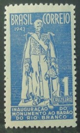 Selo postal do Brasil de 1944 Rio Branco