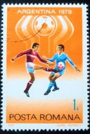 Selo postal da Romênia de 1978 Football World Cup Argentina