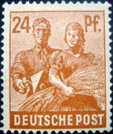 Selo postal 1948 Alemanha Trizona 2st Allied Control Council  24 N